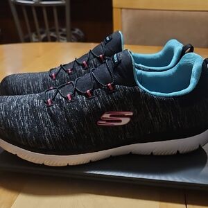 Skechers Black and Pink Athletic Shoes